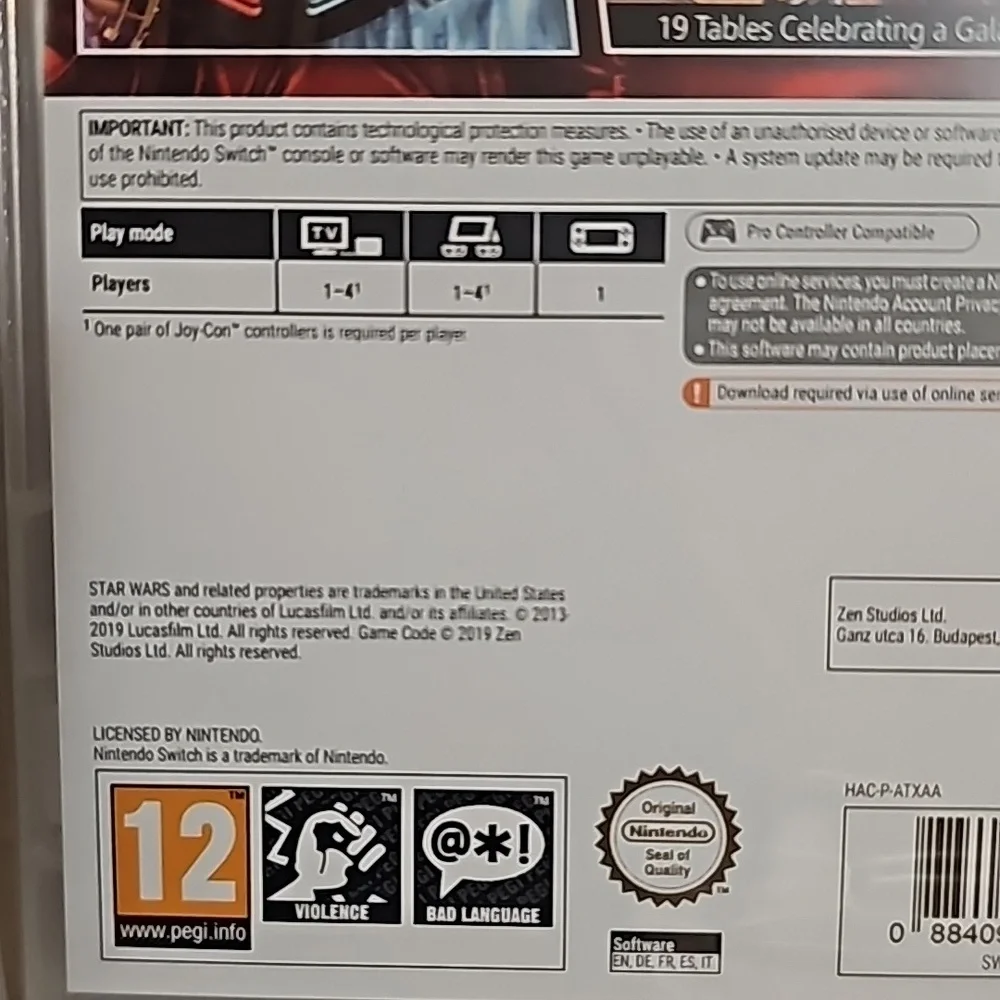 Star Wars Pinball Nintendo Switch Game, Sealed New